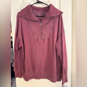 AERIE Down to Earth Quarter Zip Size S